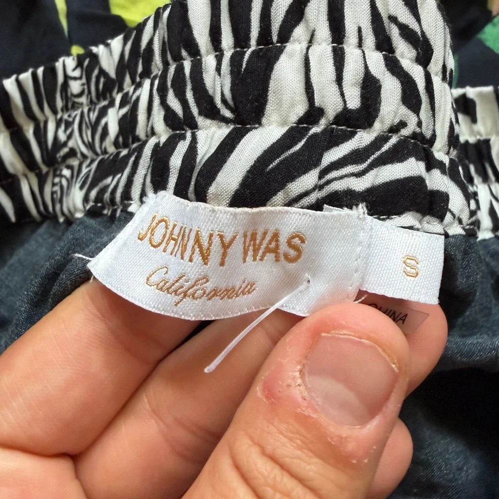 Johnny Was California Floral Zebra Print Wide Leg Pajama Pants CSW8122AM Small